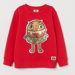 Toca Life x H&M Red Hamburger Sweatshirt Sz 4-6